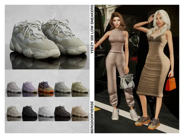 Alpha Yeezy 500 Low Sneakers by bergdorfsims - The Sims 4 Custom Content