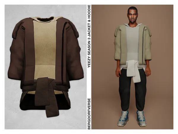 Alpha Yeezy Season 3 Jacket Hoodie - The Sims 4 Custom Content