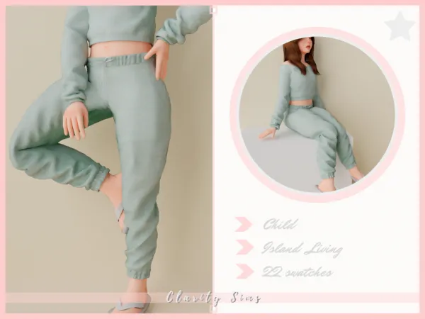 Alpha Elen Pants Child by clarity-sims - The Sims 4 Custom Content