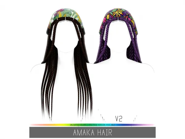Alpha AMAKA HAIR by simsfinds - The Sims 4 Custom Content