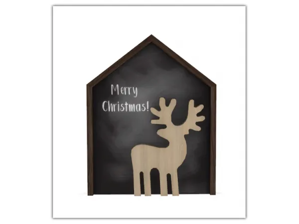 Mix Holiday Gift 2021 Reindeer Chalkboard by simsfinds - The Sims 4 Custom Content