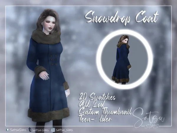 Maxis Match Snowdrop Coat by satsujin - The Sims 4 Custom Content