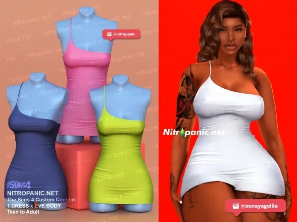 Alpha 1 Dress by nitropanic - The Sims 4 Custom Content
