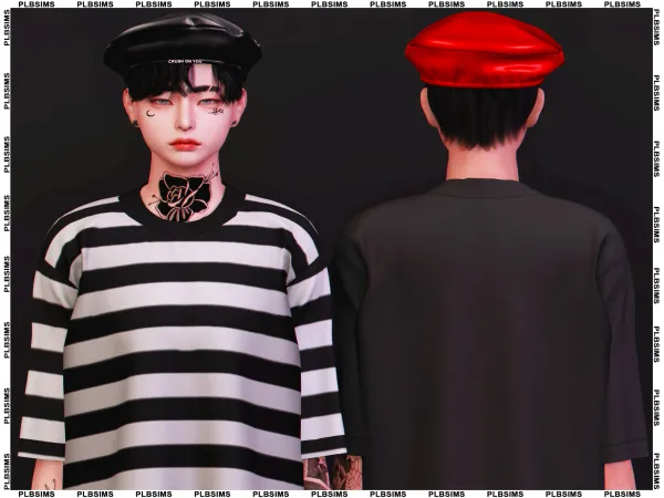 Alpha Crush Baret (Male) by plbsims - The Sims 4 Custom Content