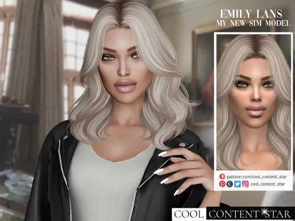 Alpha Emily Lans Sim model by cool_content_star - The Sims 4 Custom Content