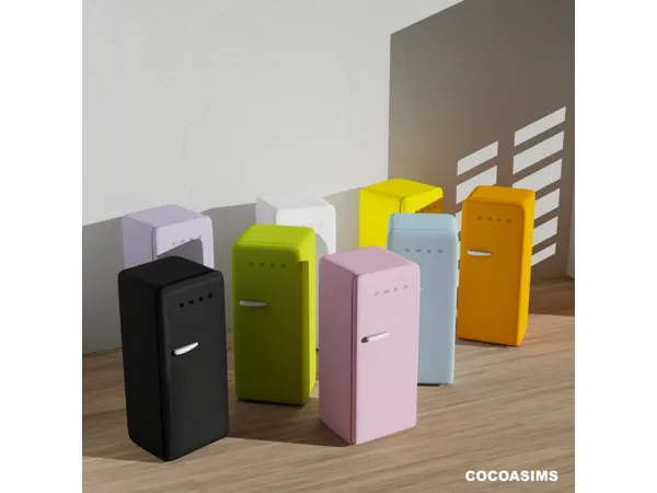 Alpha SMEG FRIDGE [ DECO VERSION ] by simsfinds - The Sims 4 Custom Content