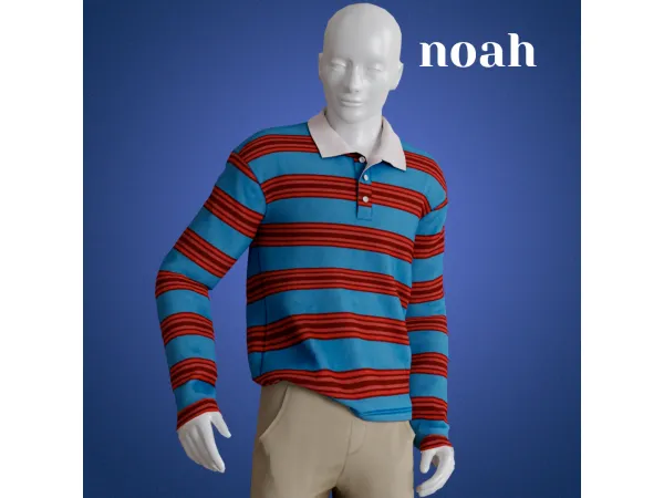 Alpha Noah polo by amelylina - The Sims 4 Custom Content