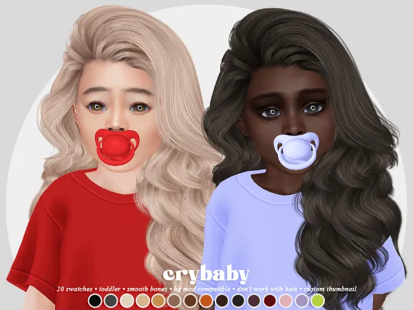 Alpha crybaby n93 hair (s club) toddler f by crybaby - The Sims 4 Custom Content