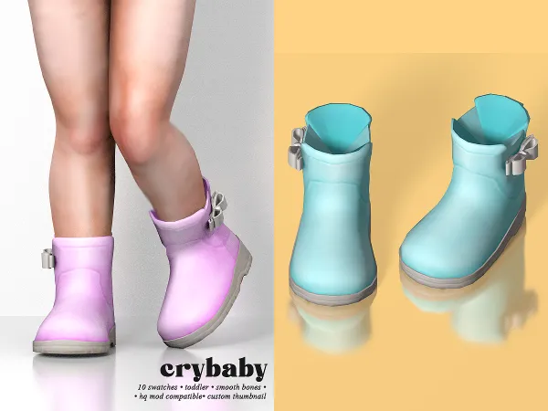 Mix crybaby rain boots (dissia) toddler f by crybaby - The Sims 4 Custom Content