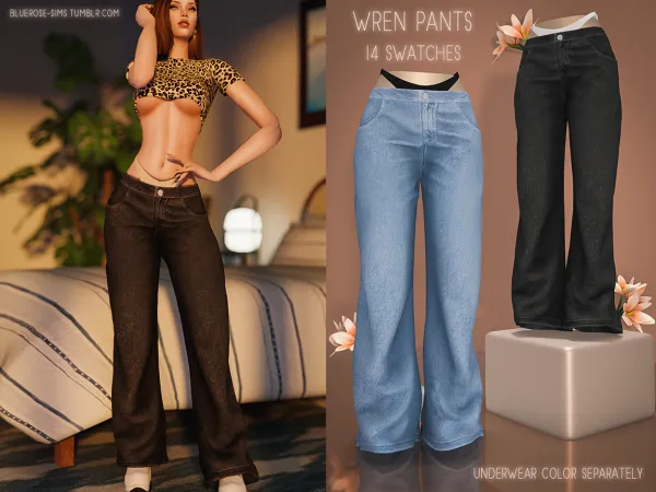 Alpha Wren Pants BRsims by bluerose-sims - The Sims 4 Custom Content