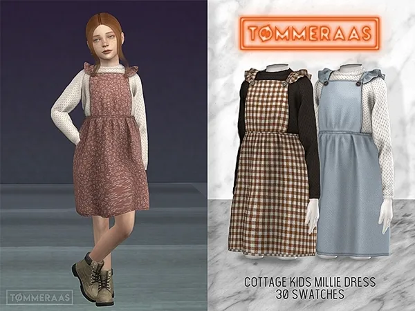 Alpha TØMMERAAS Cottage Kids Millie Dress (23) by tommeraas - The Sims 4 Custom Content