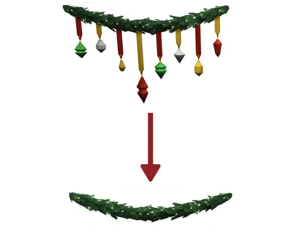 Maxis Match festive ceiling garland edit - The Sims 4 Custom Content