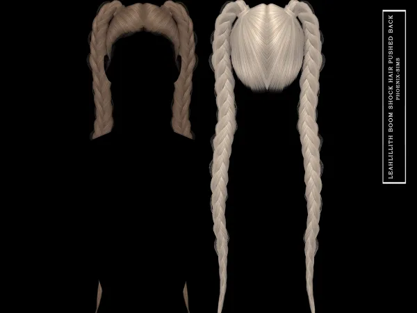 Alpha LeahLillith Boom Shock Hair Pushed Back by phoenixsims4 - The Sims 4 Custom Content