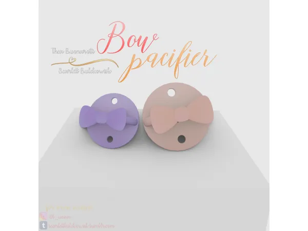 Alpha [Scarlett Bulckowisk] Bow Pacifier - The Sims 4 Custom Content