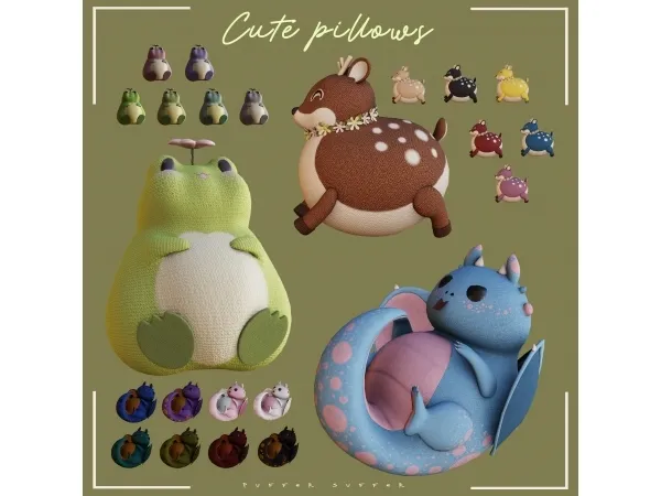 Mix pack Cute pillows (early access 121121) by puffersuffer - The Sims 4 Custom Content