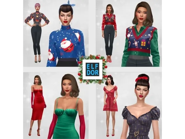 Alpha Christmas Set November Collection 1 by elfdor - The Sims 4 Custom Content