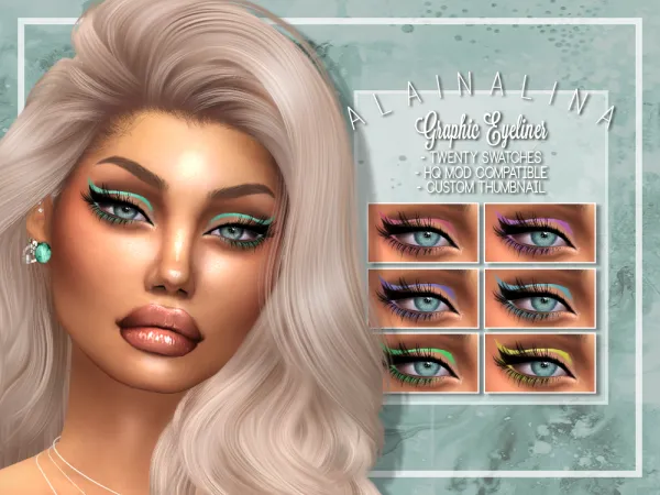 Mix Graphic Eyeliner - The Sims 4 Custom Content