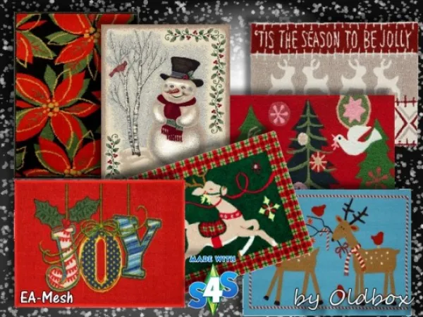 Maxis Match Christmas rugs by simsfinds - The Sims 4 Custom Content