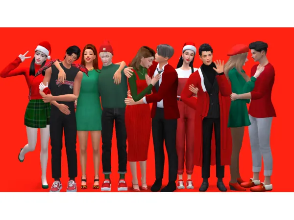 Maxis Match [simd] GROUP POSE (10 people) by simsfinds - The Sims 4 Custom Content