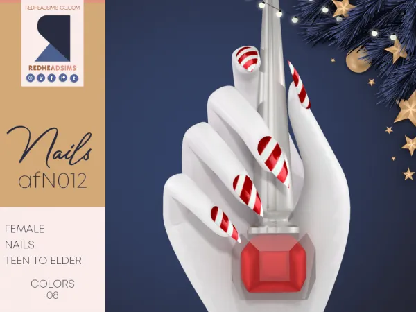 Alpha AF NAILS N012 - The Sims 4 Custom Content