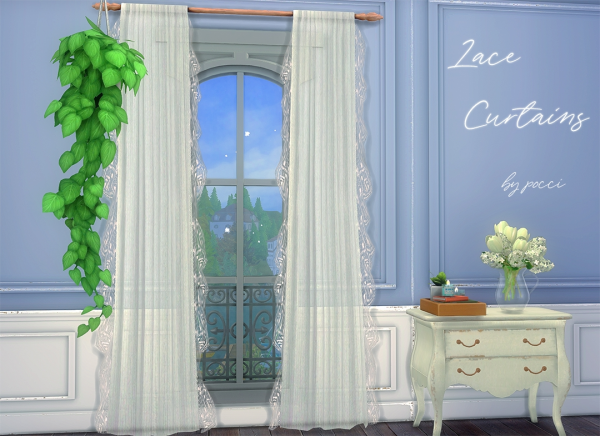 Mix lace curtains by simsfinds - The Sims 4 Custom Content