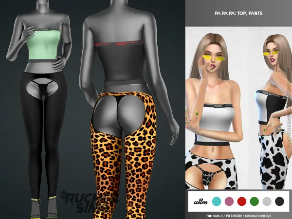Alpha PA PA PA OUTFIT by ruchellsims - The Sims 4 Custom Content