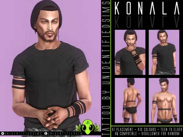 Mix Konala Tattoo by unidentifiedsims - The Sims 4 Custom Content