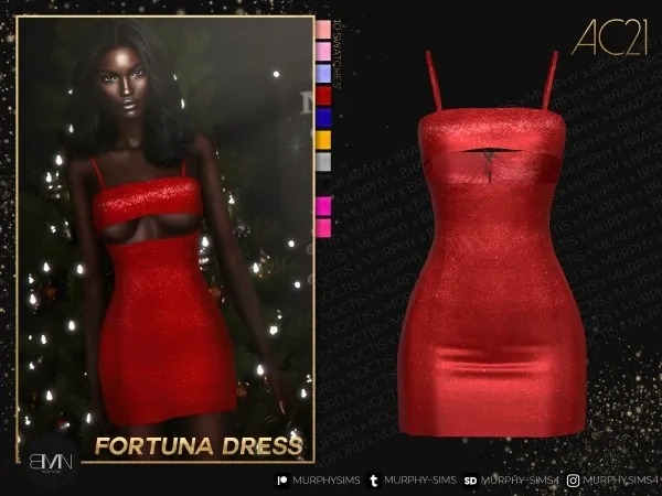 Alpha Fortuna Dress [AC21 Day 2] - The Sims 4 Custom Content
