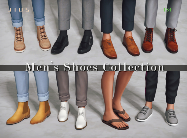 Mix Men's shoes collection Part 1 sims by simsfinds - The Sims 4 Custom Content