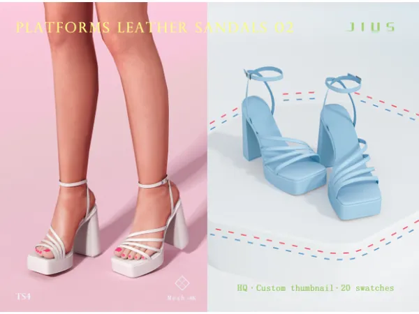 Platforms Leather Sandals 02 by Jius-sims