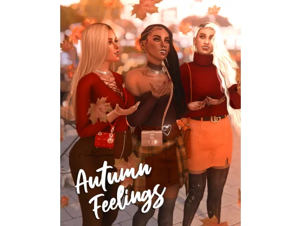 Autumn Feelings - 3 couple + 1 group + 1 single poses  by Paris Simmer
