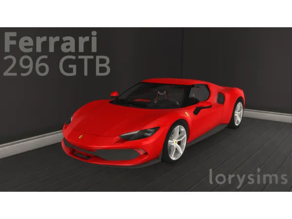 Mix 2022 Ferrari 296 GTB by simsfinds - The Sims 4 Custom Content
