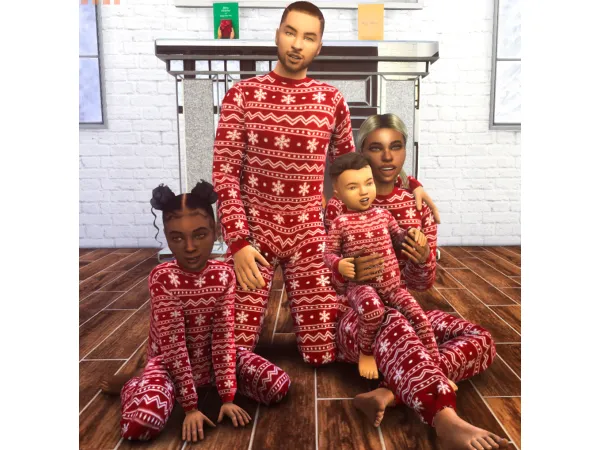 Alpha Family Christmas Pjs - The Sims 4 Custom Content