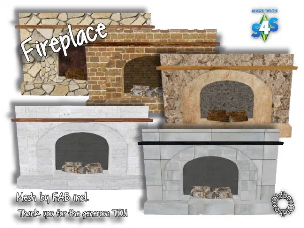 Mix Fireplace by simsfinds - The Sims 4 Custom Content