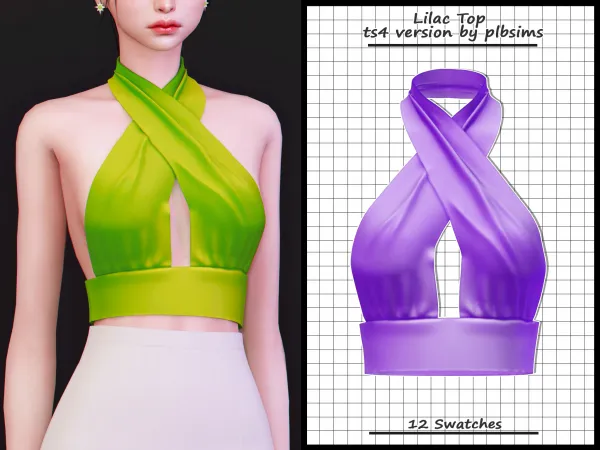 Alpha Lilac Top by plbsims - The Sims 4 Custom Content
