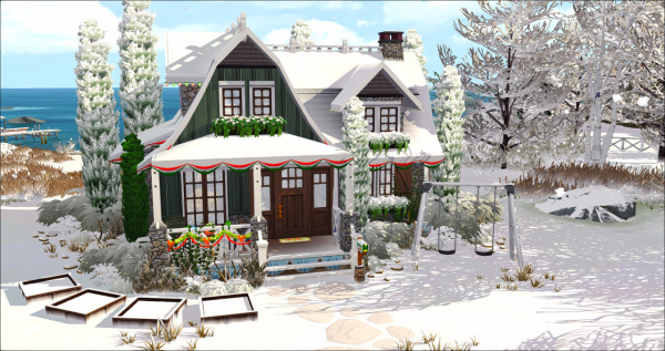Maxis Match Brindleton Cottage Mini Winterfest Day 4 No by simsfinds - The Sims 4 Custom Content