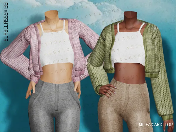 Alpha SC133 Milea Cardi top by slayclassy - The Sims 4 Custom Content
