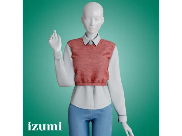 Alpha Izumi sweater by amelylina - The Sims 4 Custom Content