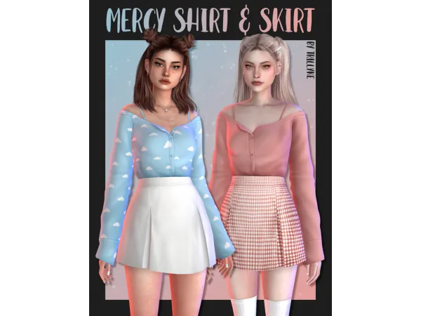 Maxis Match Mercy Shirt Skirt by simsfinds - The Sims 4 Custom Content