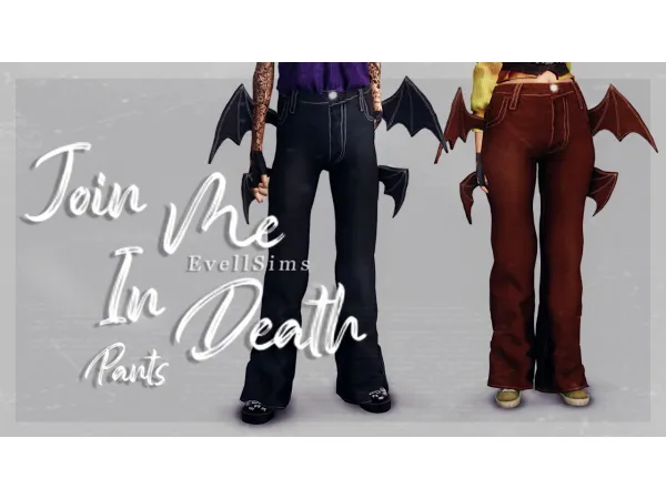 Maxis Match Join Me In Death Pants by simsfinds - The Sims 4 Custom Content