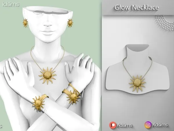Alpha Glow Sun Necklace by polygoncouture - The Sims 4 Custom Content