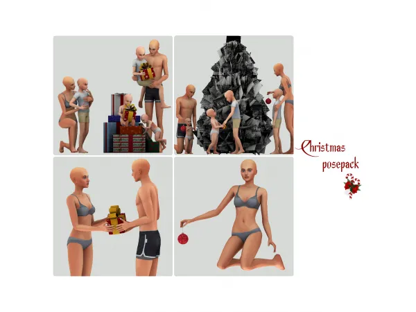Mix Christmas Posepack (FREE) by bommie-sims - The Sims 4 Custom Content