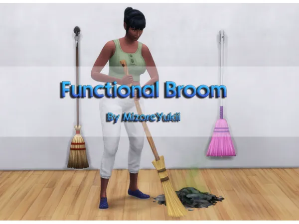 Maxis Match New Mod Functional Broom (Base Game BtD supported) Updated 1130 by simsfinds - The Sims 4 Custom Content