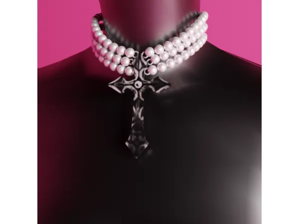 Alpha [VYXEN] PEARL NECKLACE by simsfinds - The Sims 4 Custom Content
