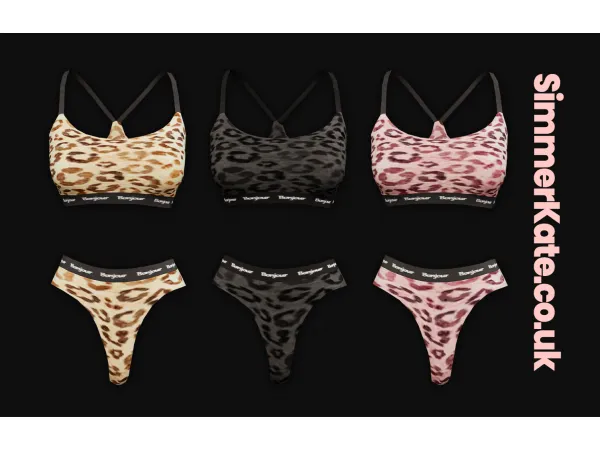Alpha Leopard Print Bra & Thong Set by simmerkatex - The Sims 4 custom content