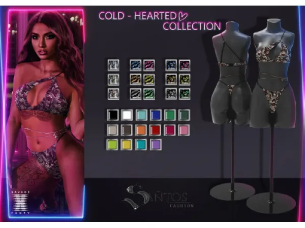 Alpha SAVAGE x FENTY Cold Hearted 2 Piece Set by simsfinds - The Sims 4 Custom Content