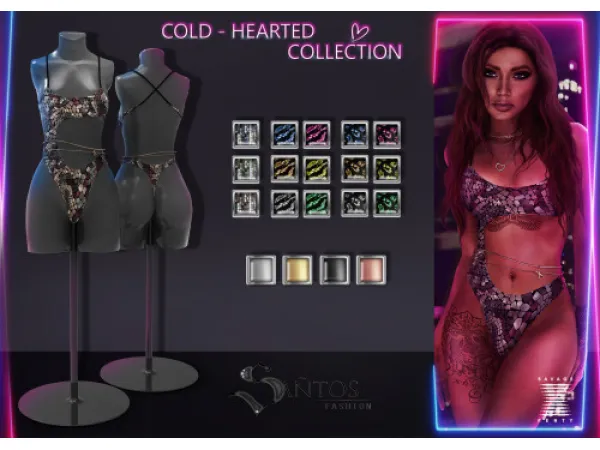 Alpha Savage X Fenty Cold Hearted Bodysuit Belly Chain by simsfinds - The Sims 4 Custom Content
