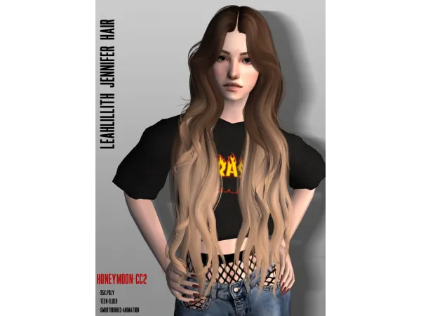 LeahLillith Jennifer Hair TS4TOTS2 by simsfinds - The Sims 2 Custom Content