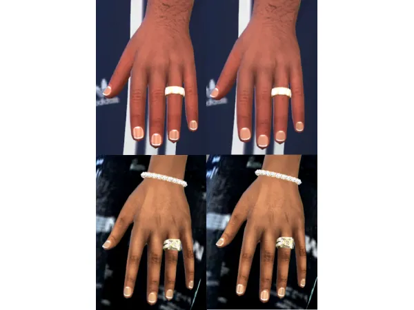 Maxis Match Slimmer Nails and Lunulae (Moon shape base nail bed) - The Sims 4 Custom Content