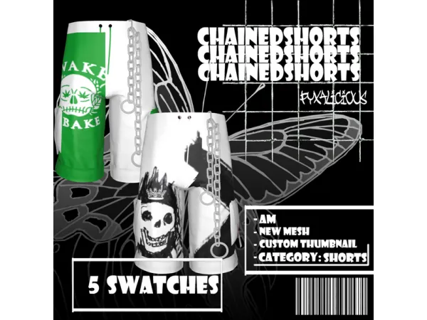 Alpha Chained Shorts by pyxalicious - The Sims 4 Custom Content